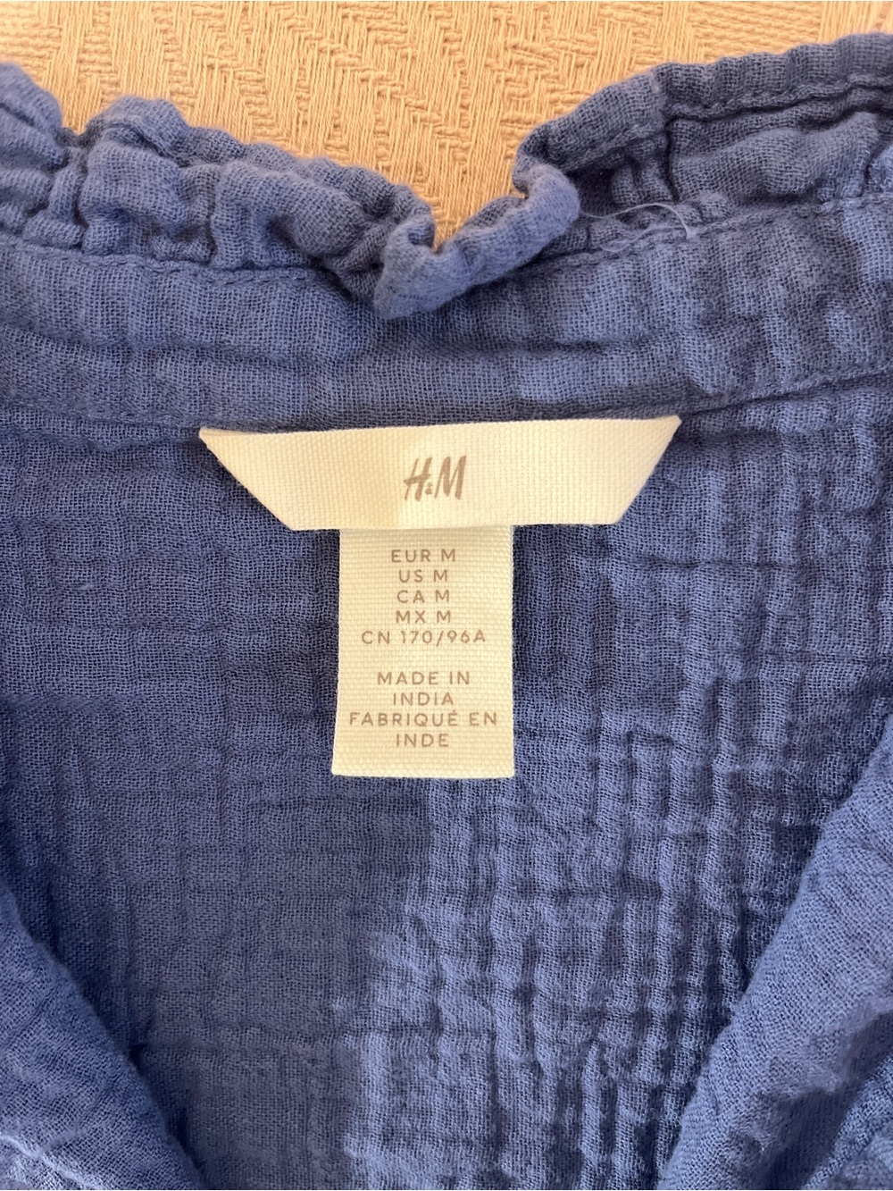 H&M Blue Ruffled Cap-Sleeve Tank - Picture 3 of 7